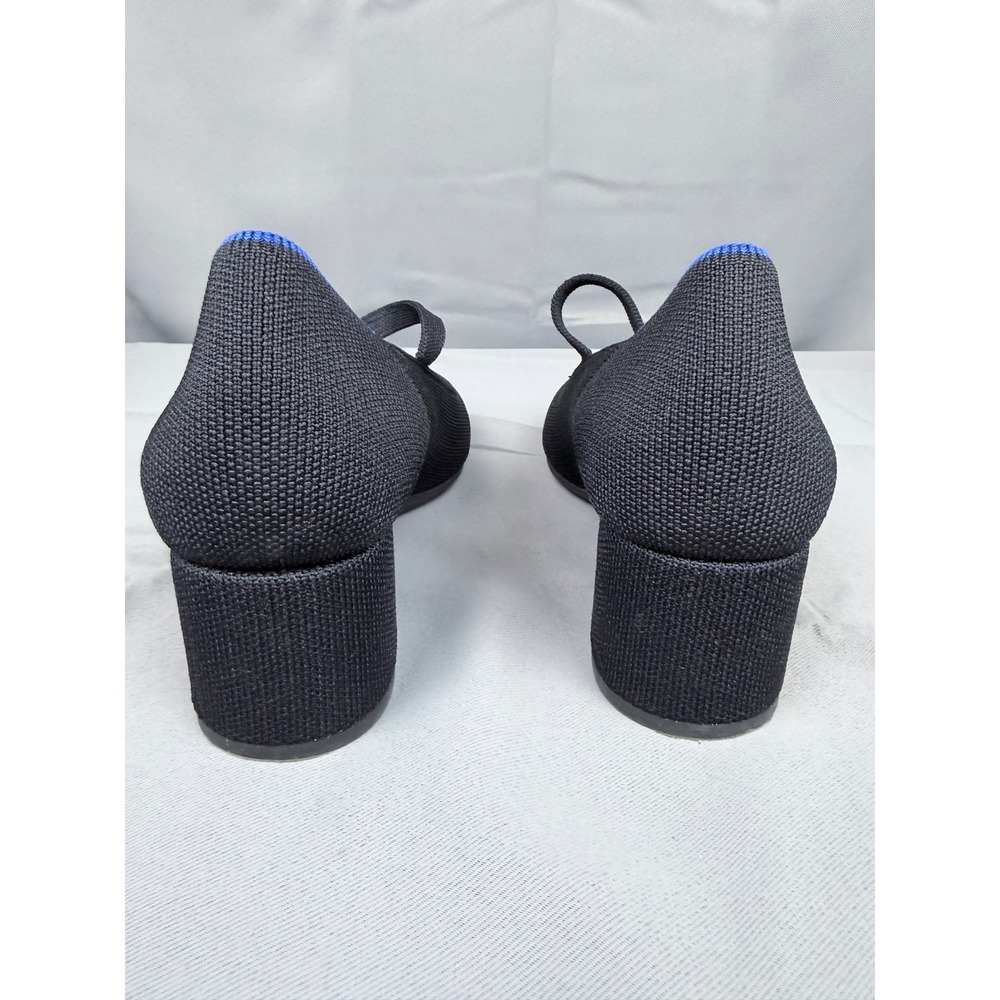 Rothys The Mary Jane Block Heel Black Solid Knit Shoes W8.5 223-001 - Picture 6 of 11